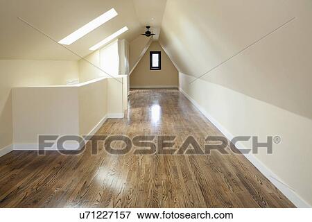 Empty attic bedroom, Pasadena, California, USA View Large Photo Image Stock Photo - Empty attic bedroom, Pasadena, California, USA. Fotosearch