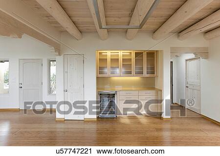 Stock Image - Empty bar area in contemporary home, Santa Fe, New Mexico, USA. Fotosearch