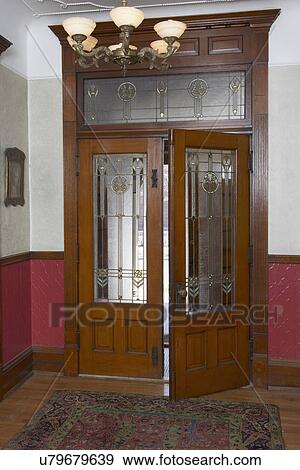Entry Hall Arts And Crafts Front Entry French Doors With