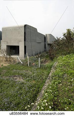 Exterior modern home under construction View Large Photo Image Picture - Exterior modern home under construction. Fotosearch