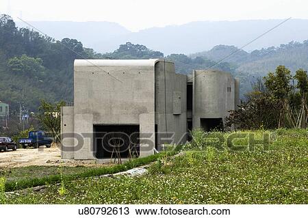 Exterior modern home under construction View Large Photo Image Stock Image - Exterior modern home under construction. Fotosearch