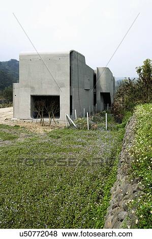Exterior modern home under construction View Large Photo Image Stock Photo - Exterior modern home under construction. Fotosearch