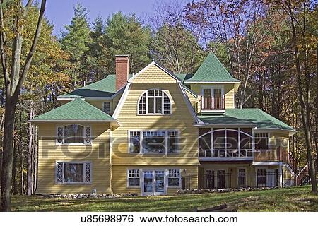 Exterior of a single family home View Large Photo Image Stock Photograph - Exterior of a single family home. Fotosearch