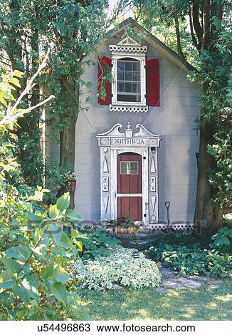Exterior of house with garden in the foreground View Large Photo Image Stock Image - Exterior of house with garden in the foreground. Fotosearch
