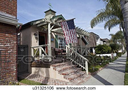 Exterior of middle class beach house, Laguna Beach, California, USA View Large Photo Image Stock Photograph - Exterior of middle class beach house, Laguna Beach, California, USA. Fotosearch