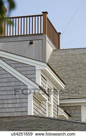 Exterior of single family home with shingled roof and walls View Large Photo Image Stock Photo - Exterior of single family home with shingled roof and walls. Fotosearch