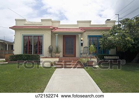 Exterior one story Italianate cottage at San Diego; California; USA View Large Photo Image Picture - Exterior one story Italianate cottage at San Diego; California; USA. Fotosearch