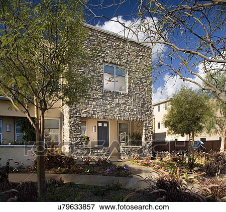 Exterior view contemporary town homes; Aliso Viejo; California; USA View Large Photo Image Stock Photo - Exterior view contemporary town homes; Aliso Viejo; California; USA. Fotosearch