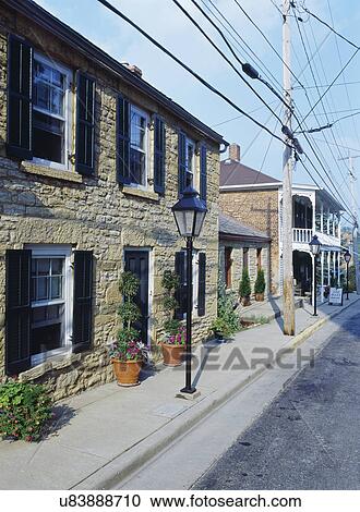 Exteriors Two Story Stone 1850 S City Home Shutters Lamp Exteriors Two Story Stone 1850 S City Home Shutters Lamp
