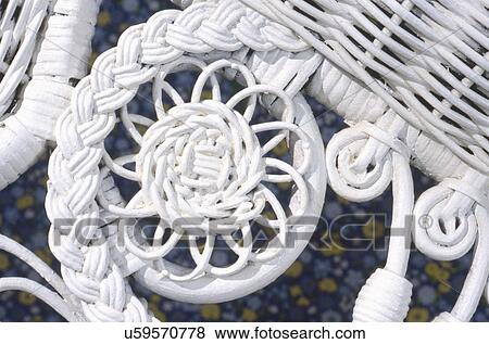 Extreme close-up of white wicker furniture View Large Photo Image Stock Photo - Extreme close-up of white wicker furniture. Fotosearch