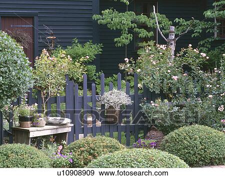 Stock Photo - Fence in botanical garden. Fotosearch