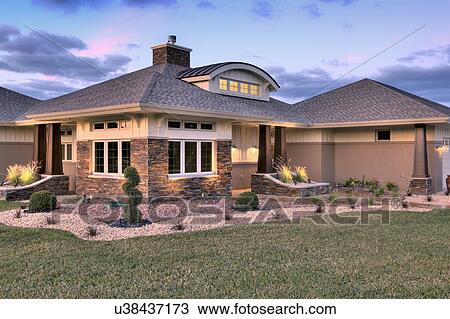 Front yard and exterior of custom home View Large Photo Image Stock Image - Front yard and exterior of custom home. Fotosearch
