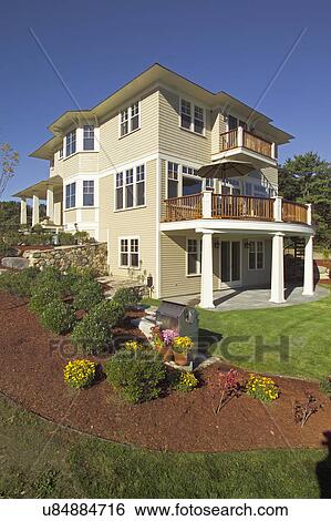 Garden in yard of a single family home View Large Photo Image Stock Photograph - Garden in yard of a single family home. Fotosearch