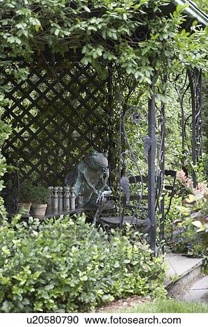 GAZEBOS: Garden, patio frog thinker sculpture, sitting under gazebo View Large Photo Image Stock Image - GAZEBOS: Garden, patio frog thinker sculpture, sitting under gazebo. Fotosearch