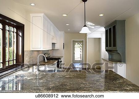 Granite countertops in traditional kitchen, Pasadena, California, USA View Large Photo Image Stock Image - Granite countertops in traditional kitchen, Pasadena, California, USA. Fotosearch