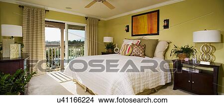 Green Master Bedroom With Sliding Glass Doors Rancho Cucamonga