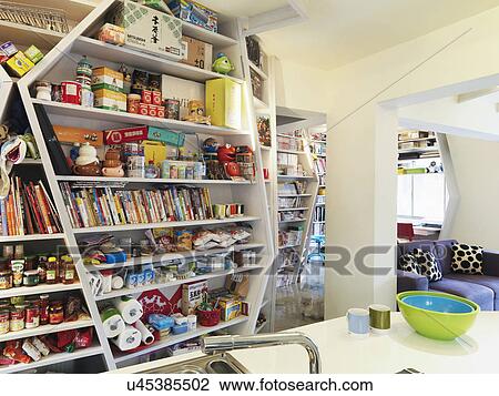 Groceries on floor to ceiling shelves in apartment; Taipei; Taiwan View Large Photo Image Stock Image - Groceries on floor to ceiling shelves in apartment; Taipei; Taiwan. Fotosearch