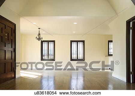 Picture - Hardwood floor in empty home, Pasadena, California, USA. Fotosearch
