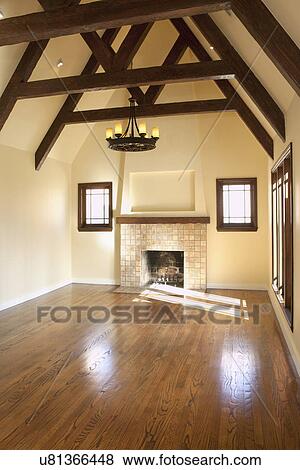 Stock Photo - Hardwood floor in empty living room, Pasadena, California, USA. Fotosearch