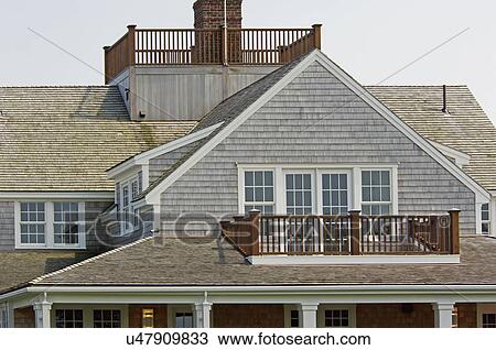 Stock Image - High section of a single family home. Fotosearch