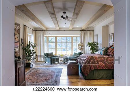Interior of a tidy bedroom, California, USA View Large Photo Image Stock Image - Interior of a tidy bedroom, California, USA. Fotosearch