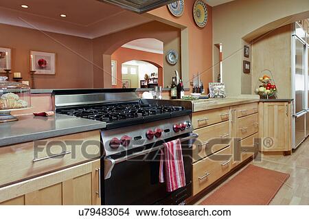 Picture - Interior of contemporary kitchen, Santa Fe, New Mexico, USA. Fotosearch