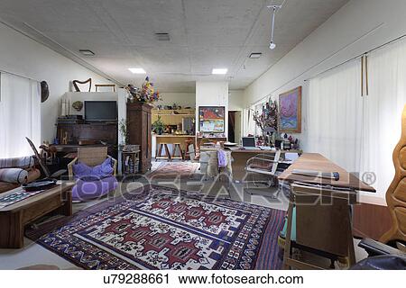 Interior of messy living room View Large Photo Image Stock Image - Interior of messy living room. Fotosearch
