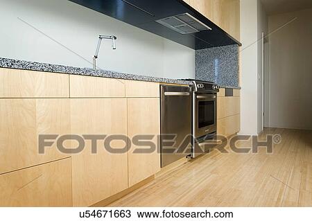 Interior Of Modern Kitchen With Hardwood Floor San Diego