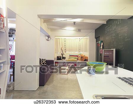 Stock Image - Interior Small apartment; Taipei; Taiwan. Fotosearch