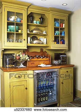 Kitchen Cabinets Stand Alone Custom Made Hutch With Glass Door
