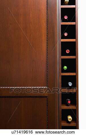 Kitchen Vertical Wine Storage Along Side Of Refrigerator Rope Vertical Wine Storage Along Side