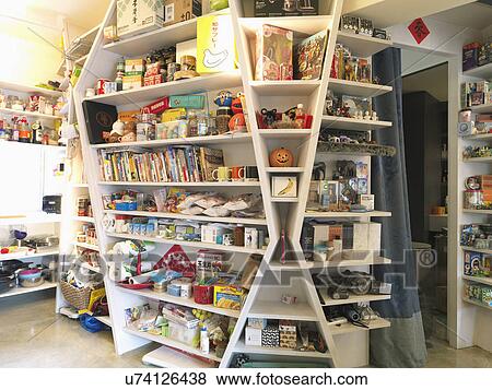 Knick knacks and groceries on floor to ceiling shelves; Taipei; Taiwan View Large Photo Image Stock Photo - Knick knacks and groceries on floor to ceiling shelves; Taipei; Taiwan. Fotosearch