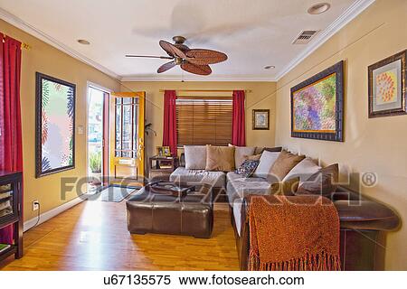 Large sectional sofa in small home, Laguna Beach, California, USA View Large Photo Image Stock Photography - Large sectional sofa in small home, Laguna Beach, California, USA. Fotosearch