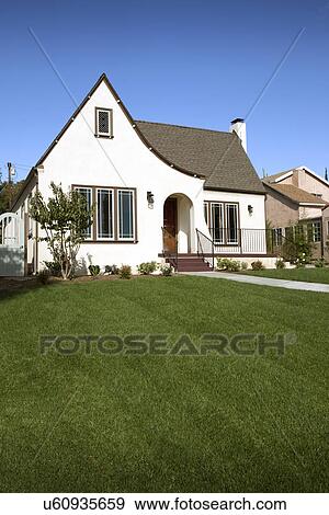 Lawn in front of cottage, Pasadena, California, USA View Large Photo Image Stock Photo - Lawn in front of cottage, Pasadena, California, USA. Fotosearch