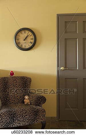 Leopard armchair near door; Burbank; California; USA View Large Photo Image Stock Photo - Leopard armchair near door; Burbank; California; USA. Fotosearch
