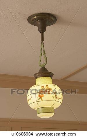 Lighting Arts And Crafts Pendant Fixture Paa Shaped Reverse Painted Light Picture U10506934 Fotosearch - Arts And Crafts Pendant Light Fixtures