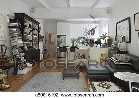 Living room and kitchen in traditional home; Sydney; Australia View Large Photo Image Stock Image - Living room and kitchen in traditional home; Sydney; Australia. Fotosearch
