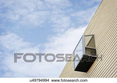 Low angle view of modern bay window on side of home, San Diego, California, USA View Large Photo Image Picture - Low angle view of modern bay window on side of home, San Diego, California, USA. Fotosearch