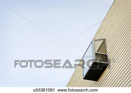 Low angle view of modern bay window on side of home, San Diego, California, USA View Large Photo Image Stock Image - Low angle view of modern bay window on side of home, San Diego, California, USA. Fotosearch