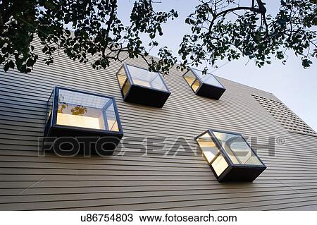 Low angle view of modern bay windows, San Diego, California, USA View Large Photo Image Stock Image - Low angle view of modern bay windows, San Diego, California, USA. Fotosearch