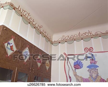 Monkey mural by metal cabinets in hobby project room View Large Photo Image Stock Photography - Monkey mural by metal cabinets in hobby project room. Fotosearch