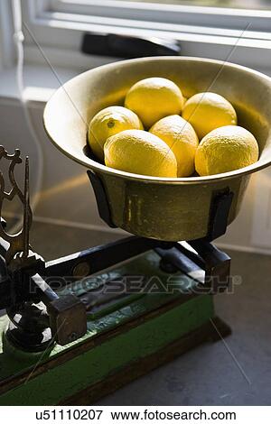 Old kitchen scale with lemons; Hollywood; California; USA View Large Photo Image Stock Photo - Old kitchen scale with lemons; Hollywood; California; USA. Fotosearch