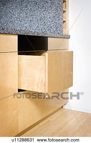 Open wooden kitchen drawer View Large Photo Image Stock Image - Open wooden kitchen drawer. Fotosearch