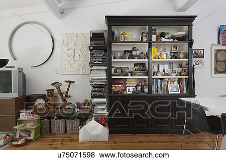 Stock Photo - Organized cluttered in traditional home; Sydney; Australia. Fotosearch