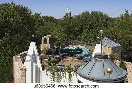 PATIO AREA: rooftop deck/ patio, dining area, chaise lounges, built in planter boxes View Large Photo Image Stock Photograph - PATIO AREA: rooftop deck/ patio, dining area, chaise lounges, built in planter boxes. Fotosearch