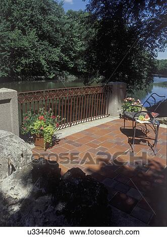 Patios A Patio Close Up Large Rocks In Foreground Arts And