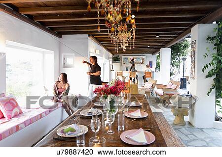 Place settings on wooden dining table, Mykonos, Greece View Large Photo Image Stock Image - Place settings on wooden dining table, Mykonos, Greece. Fotosearch