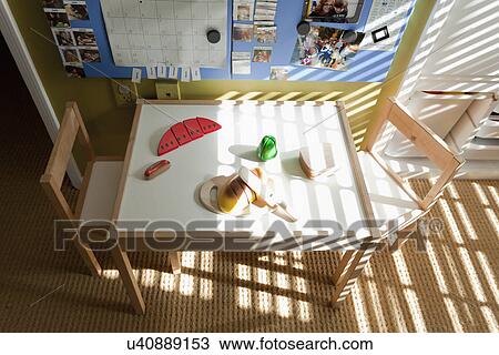Stock Image - Play table in kids room; Burbank; California; USA. Fotosearch