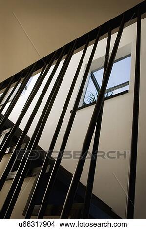 Railing along modern staircase, San Diego, California, USA View Large Photo Image Picture - Railing along modern staircase, San Diego, California, USA. Fotosearch