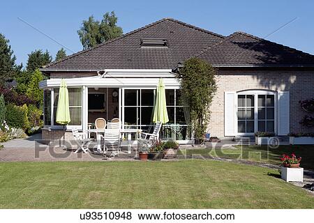 Rear exterior single family home View Large Photo Image Stock Photo - Rear exterior single family home. Fotosearch
